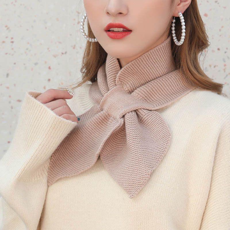 1PC Women's Knitted Cross Scarf for Warmth Softness Lightness and Fashion