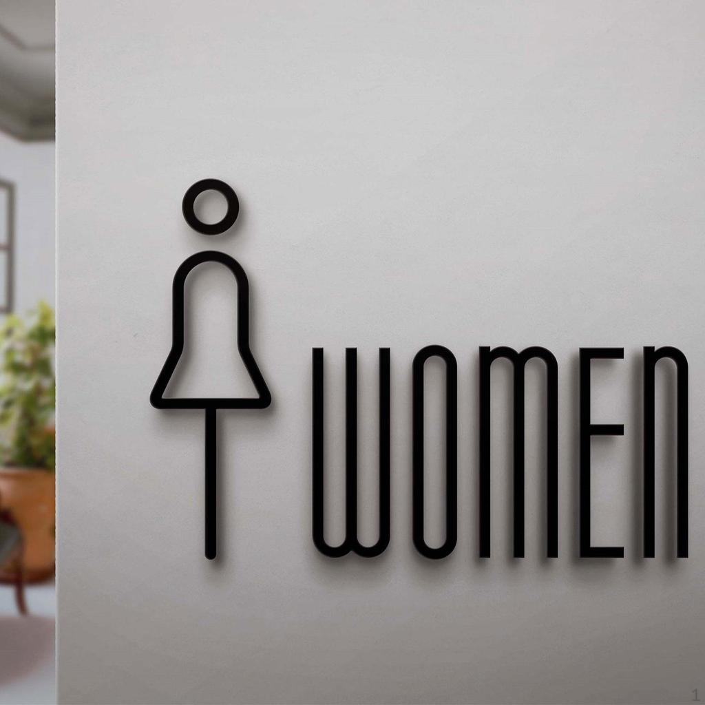 3D Toilet Sign, Simple Acrylic Wall Hanging Decoration, Sign for Parks, Restaurants, Shopping