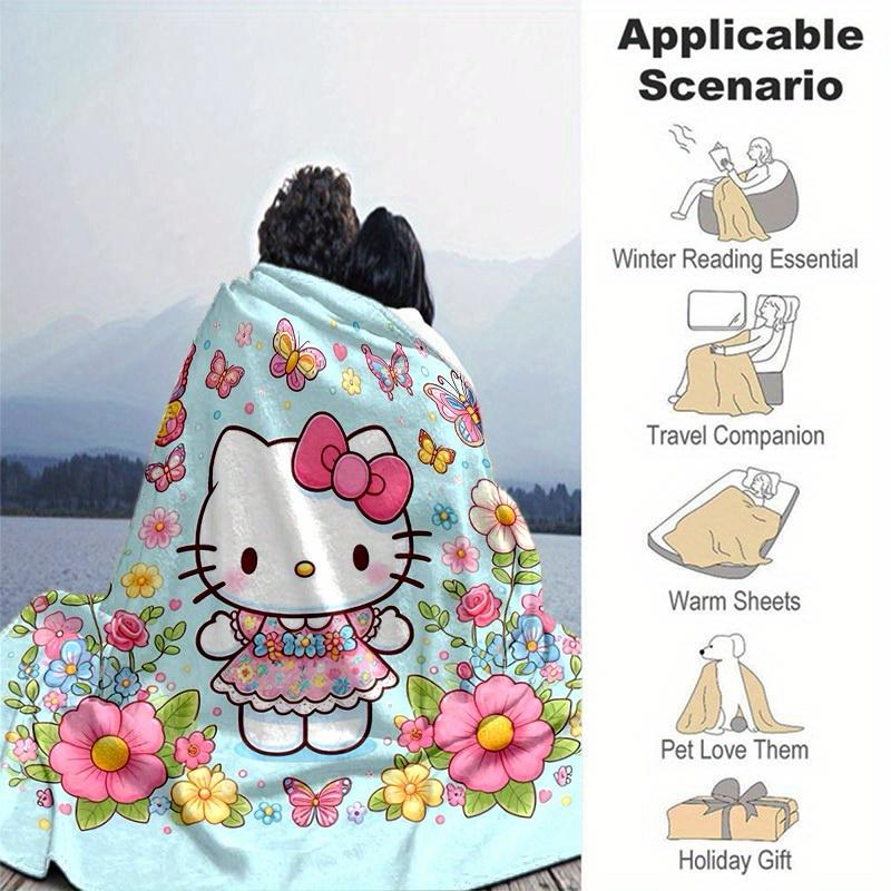1шт. Hello Kitty Цветочные Бабочки Домашний Офис Уличный Плед Идея для Подарка Ideaz0411202