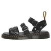 Dr. Martens Gryphon Series Leather British Metal Ring Slide Sandals Unisex Sandals Black 27504001
