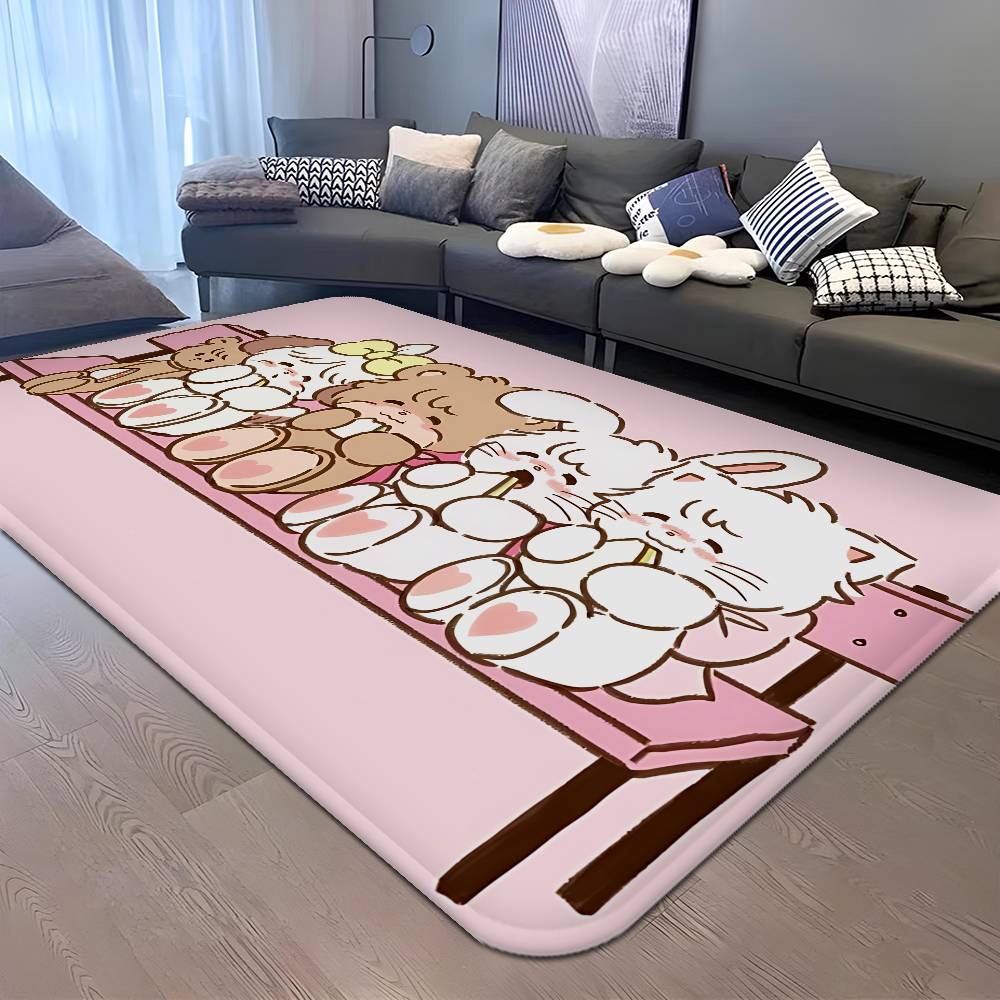 Cute M-Mikko I-Illustrations Bathroom Mat Anti-slip Absorb Water Long Strip Cushion Bedroon Mat Welcome Doormat