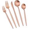 Набор столовых приборов из нержавеющей стали с зеркальной полировкой и покрытием из розового золота - Медные столовые приборы