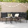 VidaXL Garden Sofa with Cushions L-shaped Black Steel Textilene, Outdoor Sofa, Garden Seat, Lounger of 4008108