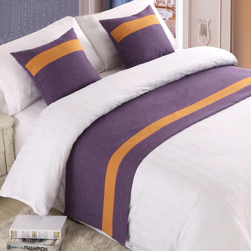 Nordic Style Simple Bed Flag Bed Runner With 2Pcs Pillowcase Home Hotel Wedding Decor Bed Spread Bedroom Decor Bed Tail Flag