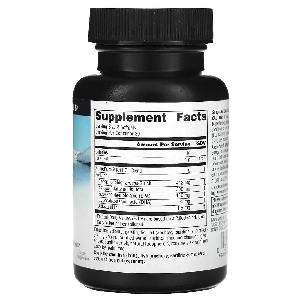 Source Naturals ArcticPure, Krill Oil, 500 Mg, 60 Softgels