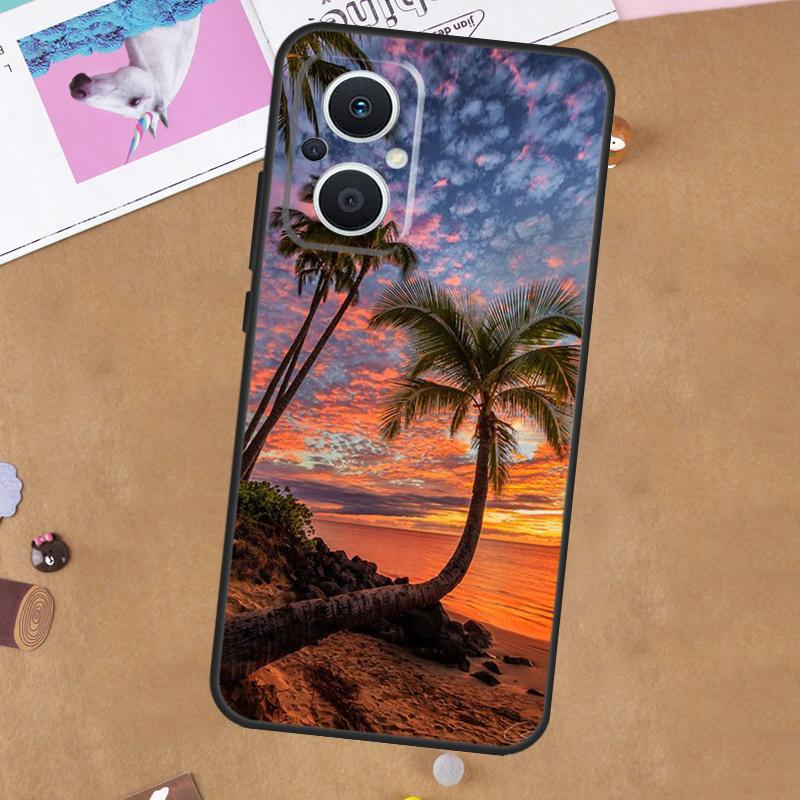 Summer Beach Sunset On Sea Case For OPPO Reno 14 13 12 11 10 Pro 14F 13F 12F 11F 8T 8 Lite OPPO Find X8 X6 X5 Pro Cover