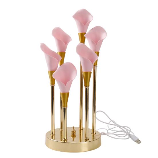 Ночник Калла Искусственные Цветы Настольная Лампа Мягкий Теплый Свет Светодиодный Ночник Энергосберегающий Безопасный Касание Расслабляющий Световой Режим для Декора Спальни