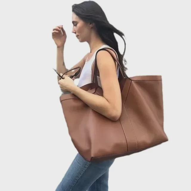 Высококачественная кожаная сумка-тоут Yang Shulin: Элегантный европейский и американский стиль, модель на одно плечо для женщин