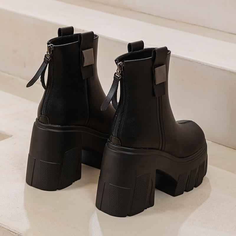 Модная женская обувь до щиколотки AIYUQI 2025 Новые ботинки на высоком каблуке из натуральной кожи Женские ботильоны на платформе 11 см Модные женские ботильоны