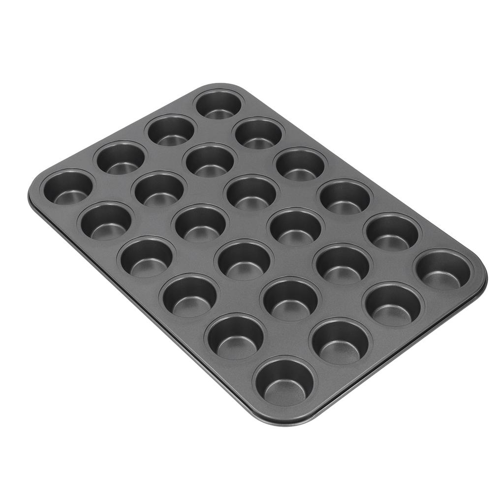 24 Cup Muffin Pan Nonstick Carbon Steel Small Round Pancake Cupcake Baking Tray for Home Kitchen