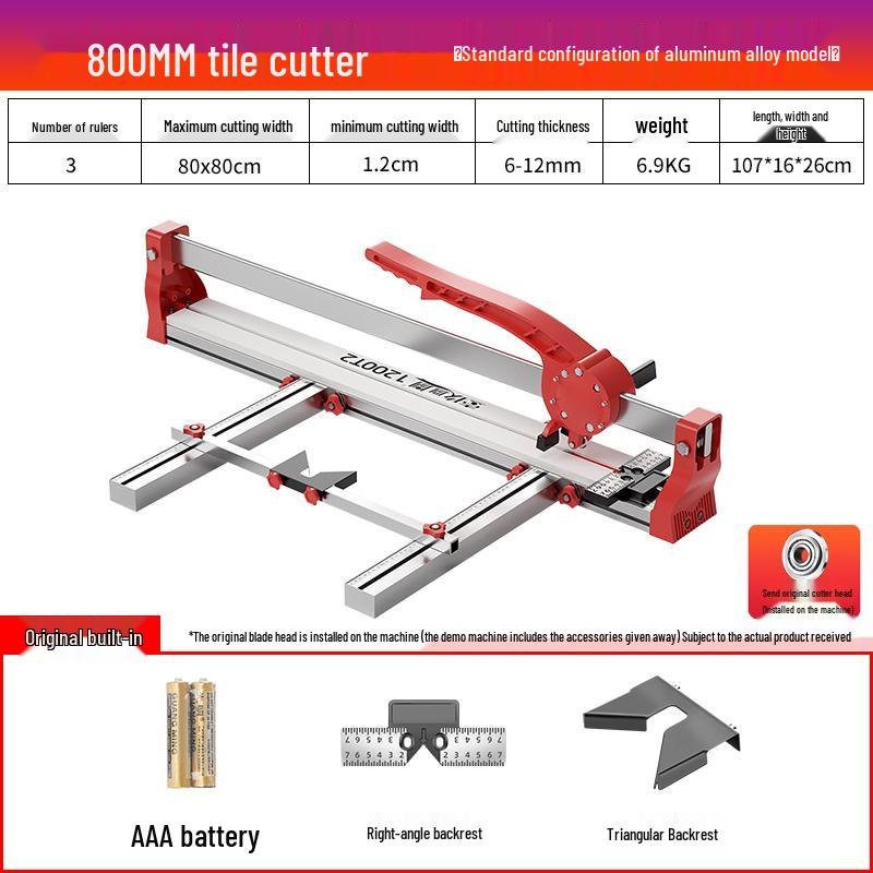 Manual Push Tile Cutter with Laser Precision for Ceramic and Floor Tiles