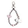 Cloud Love Beaded Heart Keychain - Women's Korean & Japanese Style