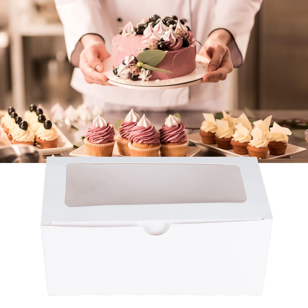 2 Hole Cupcake Box 25PCS Pack Cup Cake Window Face Boxes Display Muffin Wedding