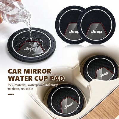 Для 2 шт. Силиконовые автомобильные подстаканники Слоты для стаканов Нескользящий коврик Подставки под напитки Grand Cherokee Wrangler JK Renegade Gladiator