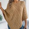 Women's Cable Knit Cape Sweater Oversized Open Front Poncho Coat Casual Solid Color