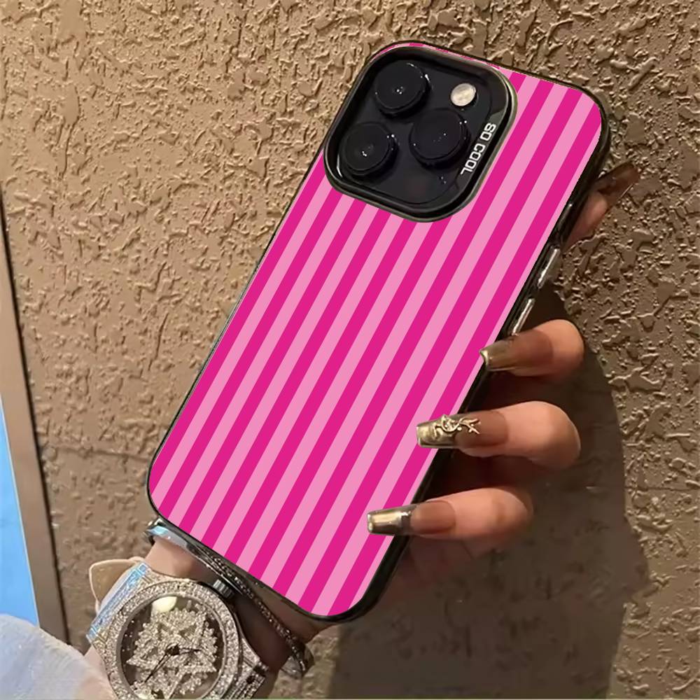 Nice -colorful -stripes Phone Case For IPhone17  16 11 12 13 14 15 16 Pro Max Plus Cover Colored Silver Funda Bumber