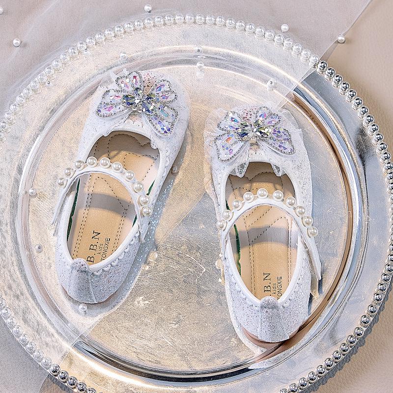 Autumn 2025 Korean Style Glossy Princess Girls' Closed-Toe Soft Sole Shoes for Stage Performance