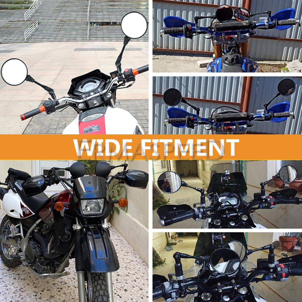 Универсальные круглые зеркала для мотоцикла, 10 мм, складное зеркало заднего вида для квадроцикла, регулируемый на 360 ° руль, скутер, байк, боковая сторона