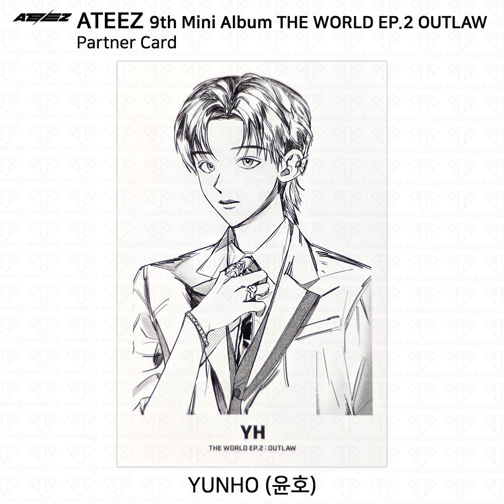ATEEZ 9-й мини-альбом THE WORLD EP.2 OUTLAW Официальная карта действий Партнерская карта