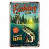Hisun Tin Sign Camping Family Tin Sign Fishing Vintage Metal Tin Signs for Club Outdoor Hiking Wall Decorative Adventure Explore Retro Plaque