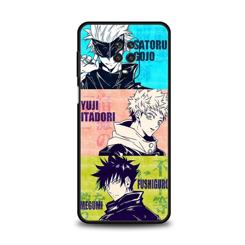 Silicone Case For Xiaomi Redmi Note 10 11 9 8 Pro 9S 8T 9A 9C 9T K50 Soft TPU Back Phone Cover Coque Funda Jujutsu Kaisen Anime