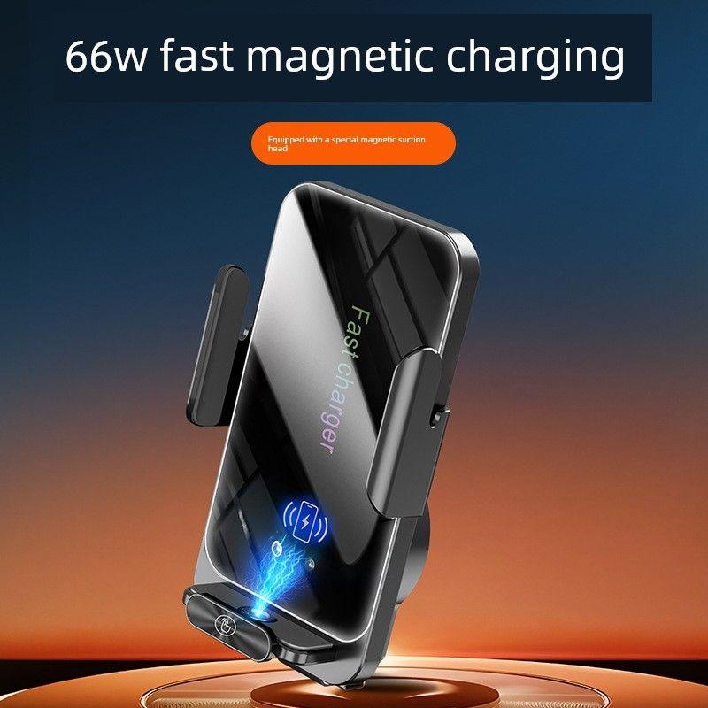 New Car Mount with Wireless Charging and Type-C Data Cable, Smart Sensor Phone Holder That Does Not Block the Camera