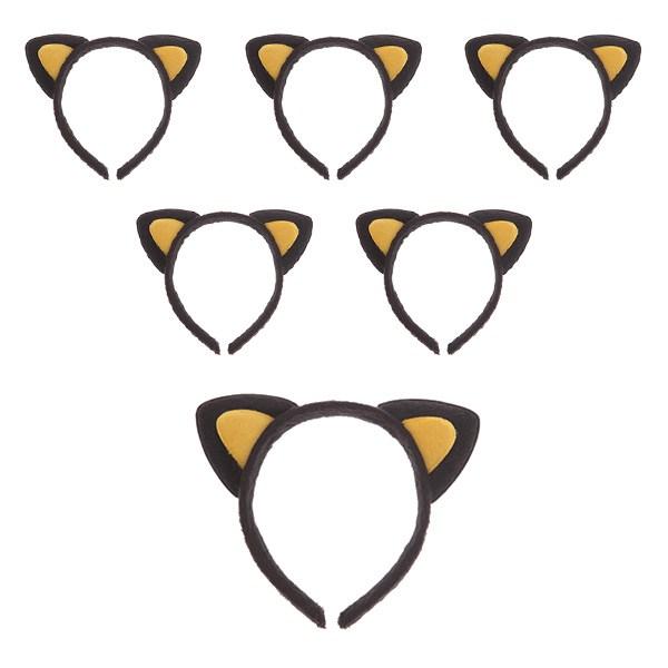 Livingda Cat Headband, Yellow, 6 Pieces