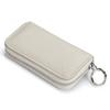 Genuine Leather Smart Key Case for Men and Women with 6 and Convenient Hooks, Compact, Popular, (Pearl White)