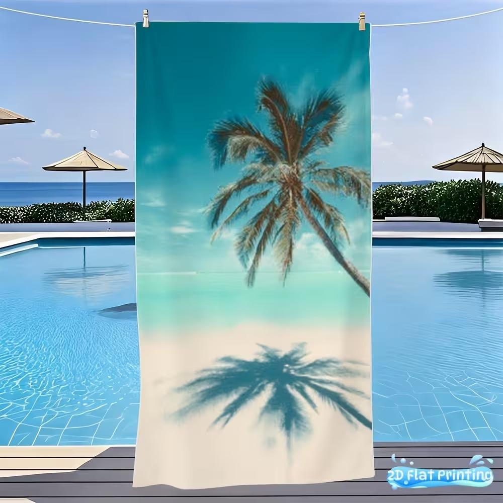 Beach Theme Beach Towel Starfish Shell Printing Microfiber Quick Drying Absorbent Large Bath Towel