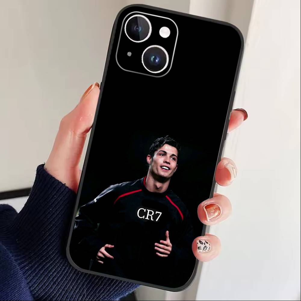 Чехол для телефона Player L-Ronaldo C-CR7 для iPhone17,16,15,14,13,12 Plus,Max Мягкий Силиконовый Черный Чехол