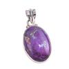 Подвеска из натурального фиолетового медно-бирюзового драгоценного камня из чистого серебра 925 пробы 1,5 дюйма B6R37