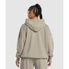 Gymshark Power Oversized Zip Hoodie Linen Brown Acid Wash B9a6l Ncbb