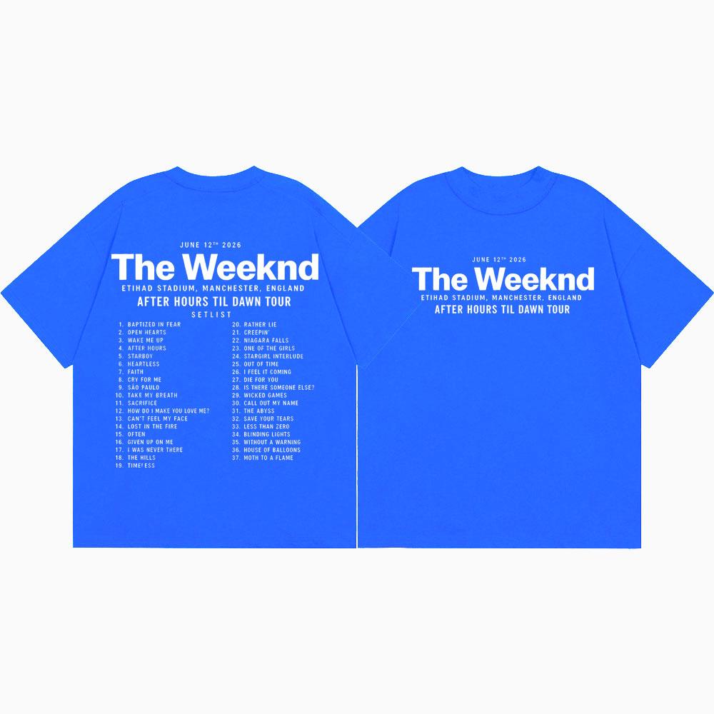 The Weeknd Футболка с принтом After Hours Til Dawn Tour 2026 Модная футболка с коротким рукавом в стиле Хип-Хоп Мужская Женская Летняя Повседневная Хлопковая Футболка