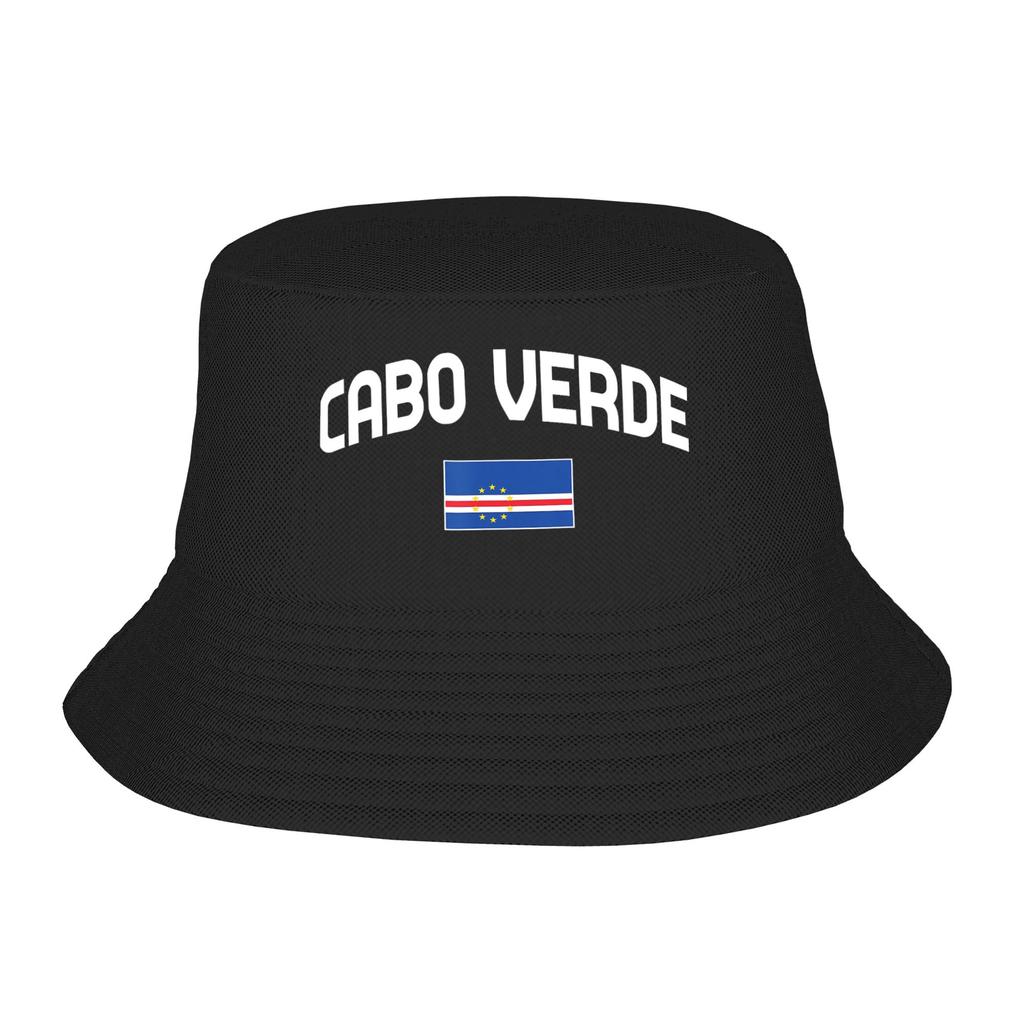 Cape Verde Flag of Cape Verde Bucket Hat For Unisex FisherUnisex Hats Fashion Fishing Caps Breathable Street Style Printed Sun Hats