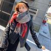 Soft Classic Plaid Scarf Wool Long Neckscarf with Tassel Soft Knitted Wool Scarf  Outdoor