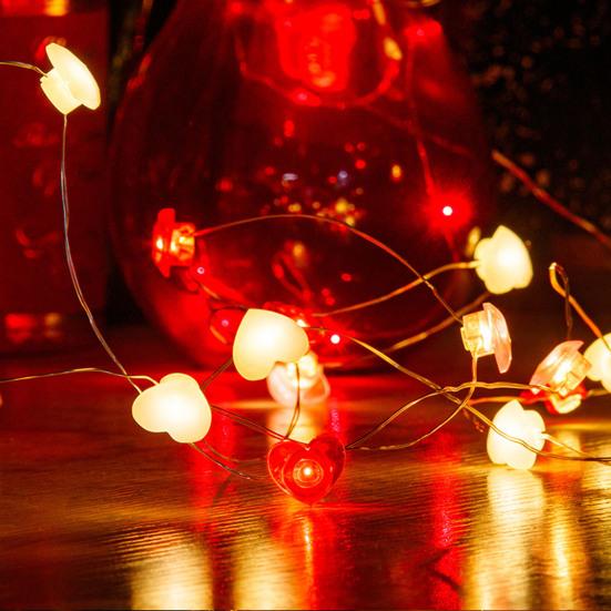 Светильник с сердечком в форме сердца, украшение ко Дню святого Валентина, ультра-яркий водонепроницаемый светодиодный гирляндный светильник на батарейках, подвесное украшение