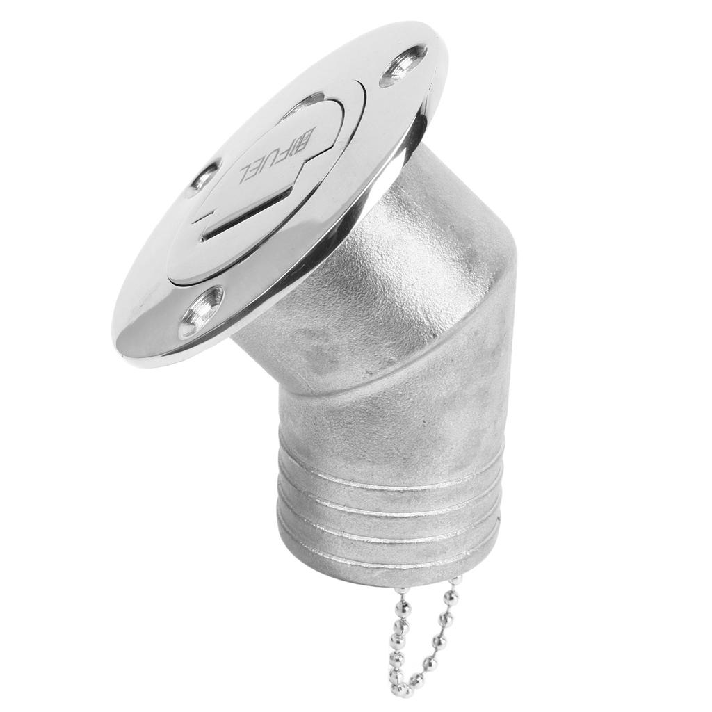 Boat Deck Filler 45 Degrees 316 Stainless Steel 38mm Flip Fill Cover with Keyless Cap for Marine Yacht