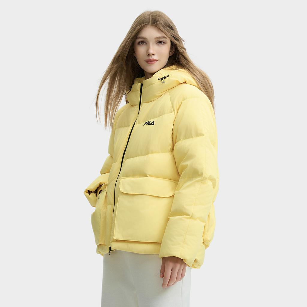 New FILA Down Jacket Women's Yellow Flower Honeysuckle F11W448904FYE