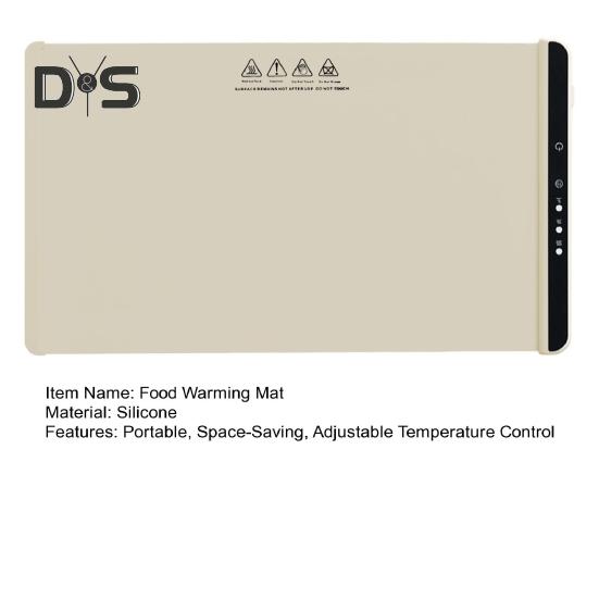 Подогреватель пищи, силиконовый электрический поднос для подогрева с 3 уровнями температуры, быстрый нагрев, не допускающие ожогов края, складная подставка для шведского стола