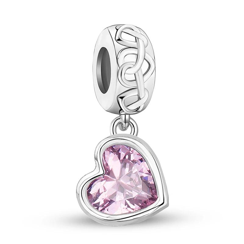 Медные милые шармы-бусины в форме сердца для изготовления браслетов-бэнглов своими руками, подарок, высококачественная бижутерия для женщин