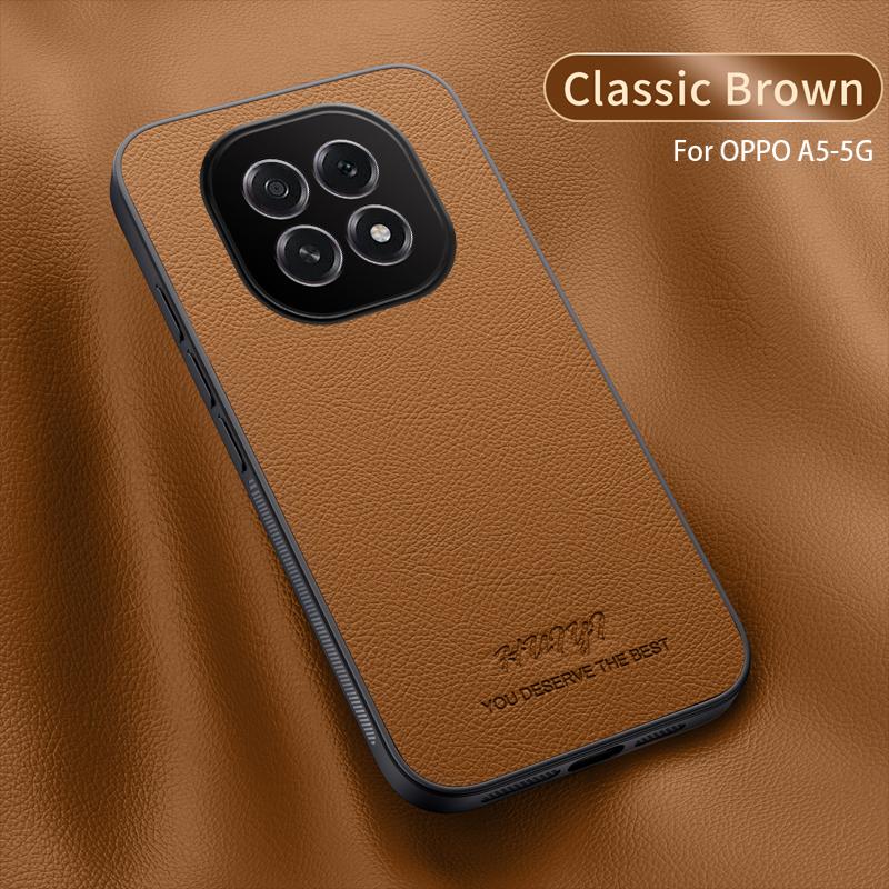 Magsafe Leather Case for Oppo A5 5G (China) Car Magnetic Holder Wireless Charging Silicone Hard Phone Cover OppoA5 China PKQ110