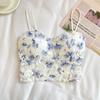 Женский жилет на бретельках, сексуальный топ без рукавов с вышивкой, кружевной спинкой и цветочным узором, топы на бретелях в стиле с подтяжками
