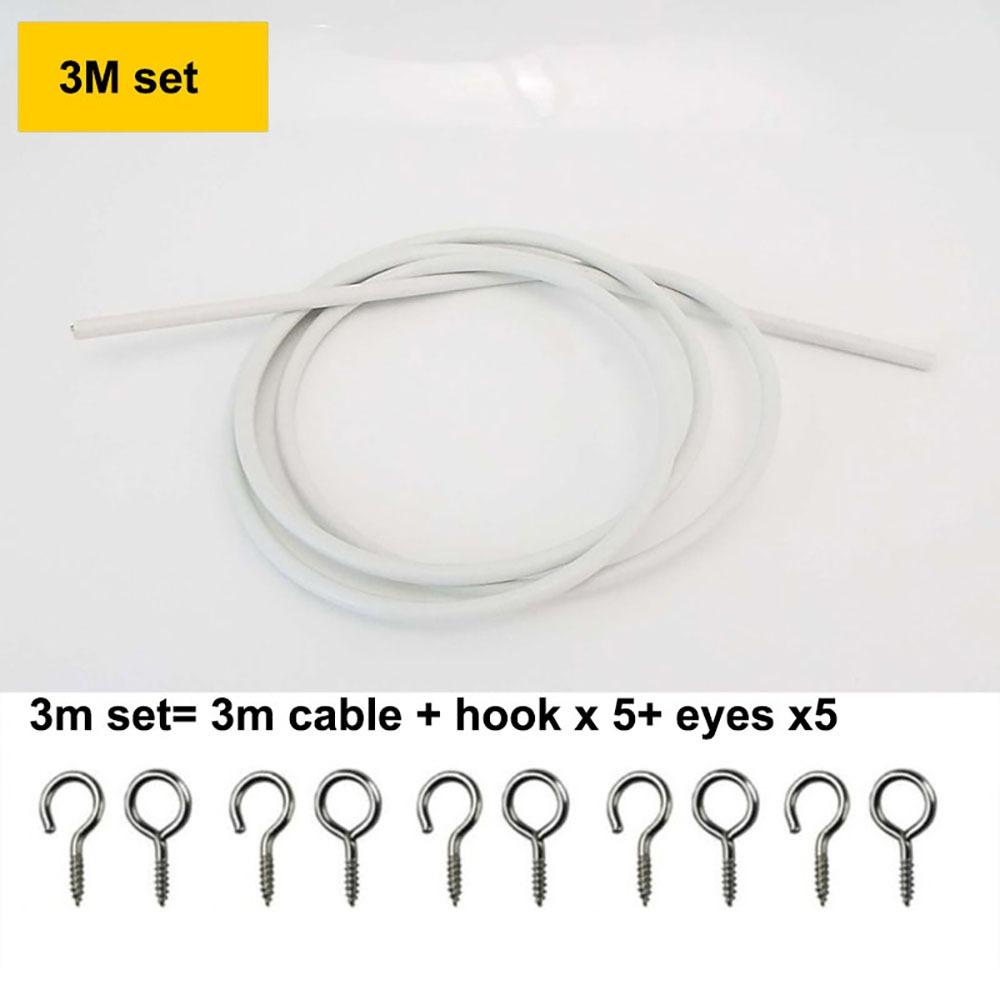 1Set PVC Steel Curtain Spring Rope 2/3/4/5 Meters Curtain Track Wire Durable Wall Hanging Line
