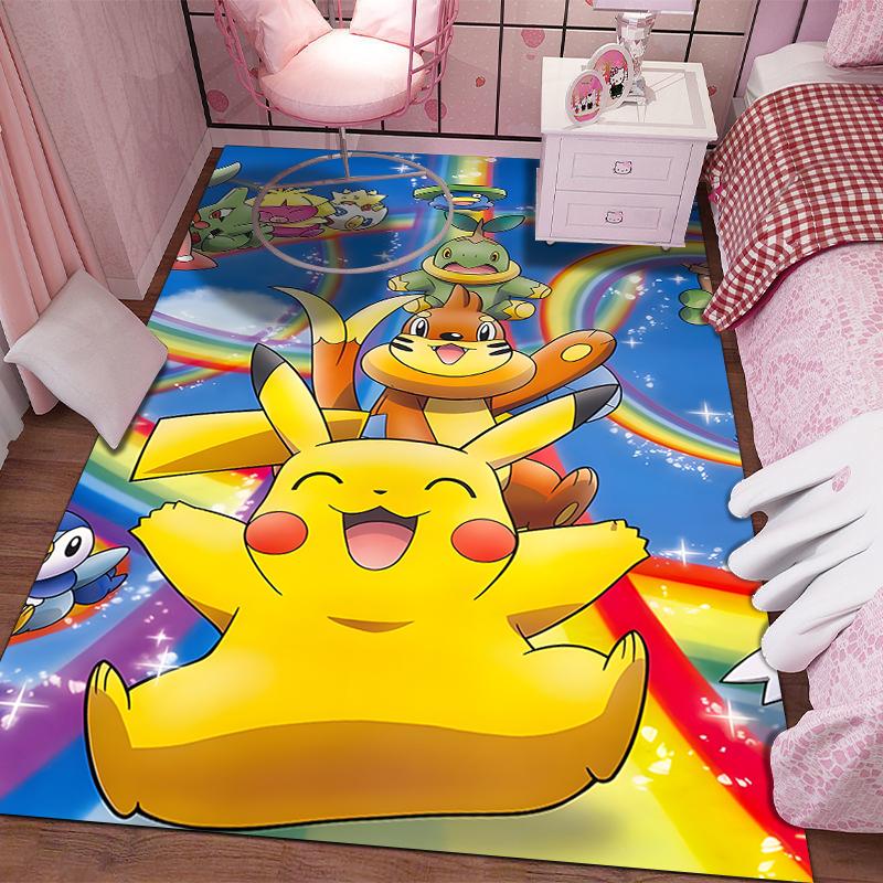 1PC Japan Pokémon Pikachu Printing Carpet for Living Room Bedroom Kid's Room Home Decor Sofa Play Mat Area Rug Non-slip Mat