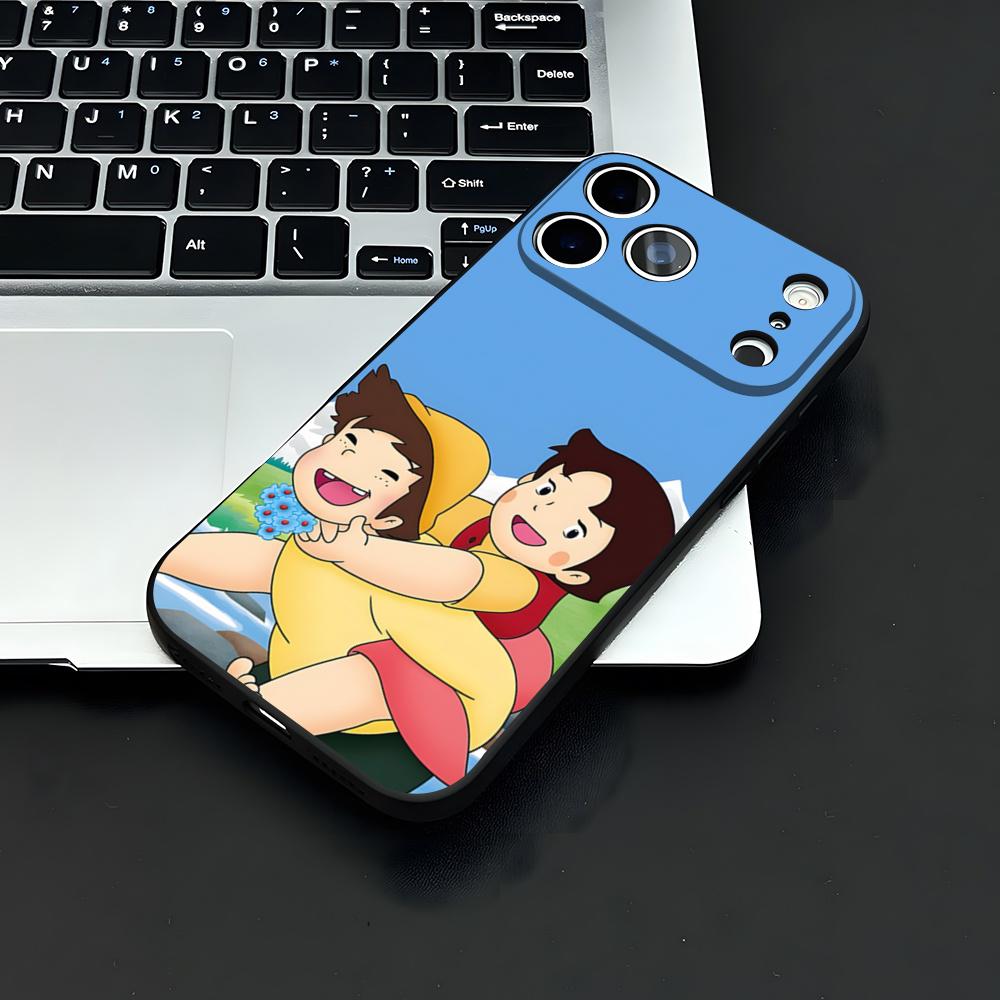 Heidi Cartoon Phone Case For IPhone 17 Air 16 E Pro Max 15 14 13 Mini 12 Pro 11 Max Plus Black Soft Shell