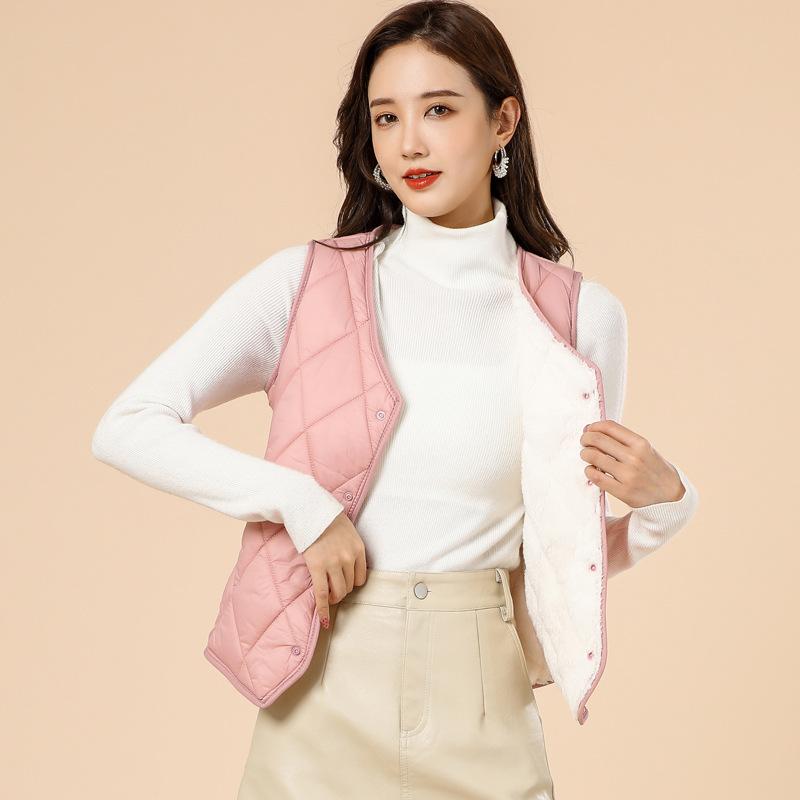 Женская хлопковая одежда, жилет, повседневный пуховый жилет с защитой от холода, тонкий пуховый жилет с воротником-стойкой, куртки