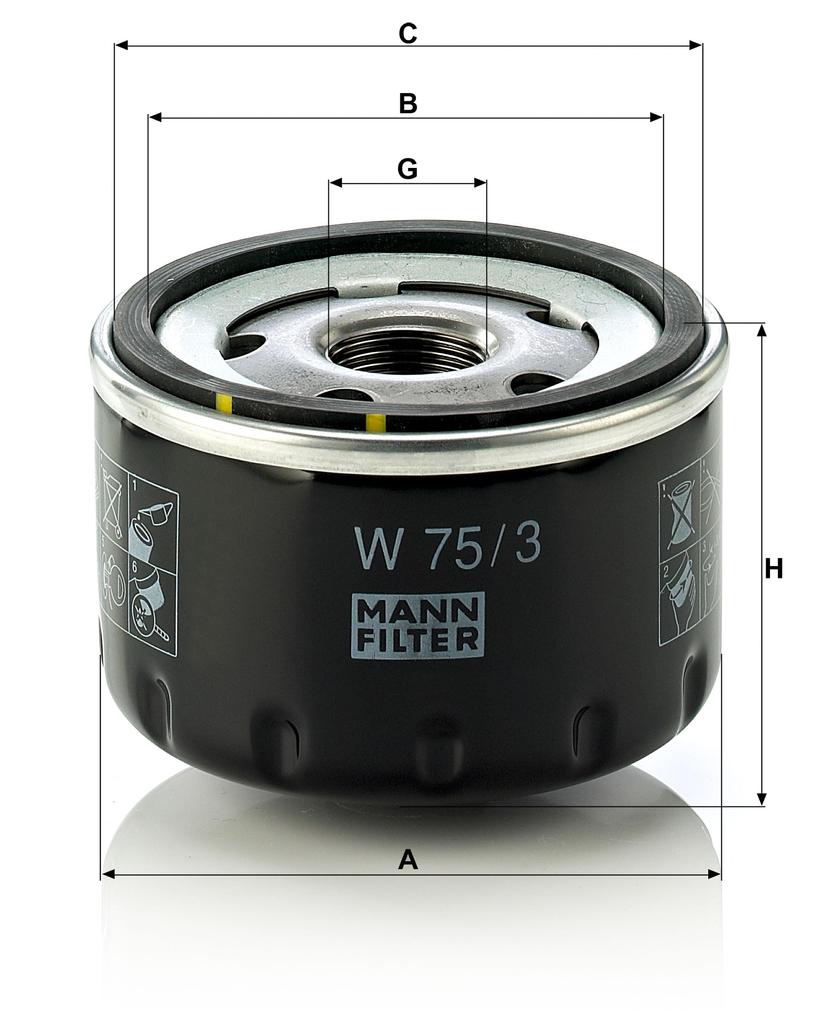 МАСЛЯНЫЙ ФИЛЬТР MANN FILTER W75/3