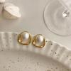 Imitation Pearl Earrings For Women Gold Color Round Stud Earrings Fashion Jewelry Gift