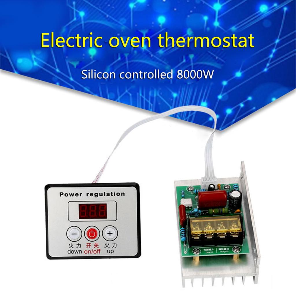 AC220V 8000W High Power Digital SCR PWM Motor Speed Controller Voltage Regulator Dimming Control Attemperation Durable