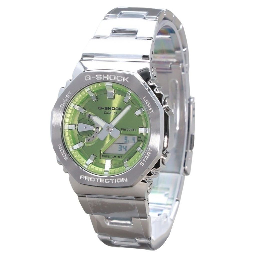 Casio G-Shock G-Steel Аналоговые Цифровые Зеленый Циферблат Кварцевые GM-2110D-3A 200M Мужские Часы